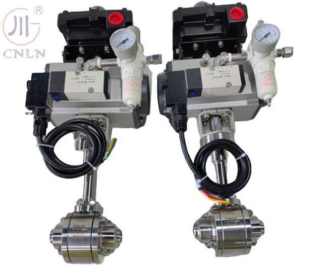 CF3/CF8 DN20 صمام الكرة الهوائي الصخري من الفولاذ المقاوم للصدأ للغاز الطبيعي المسال/LOX/LN2/LAR/LCO2 الغاز السائل