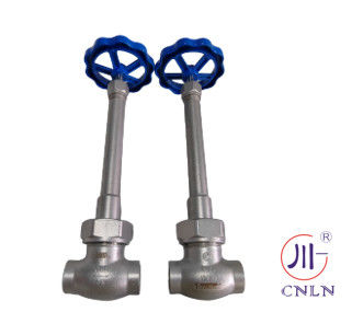 DN40 صمام كرة الأرض الطويلة الطويلة صمام PTFE CF8 CF3 عجلة يدية زرقاء للغازات المختلفة