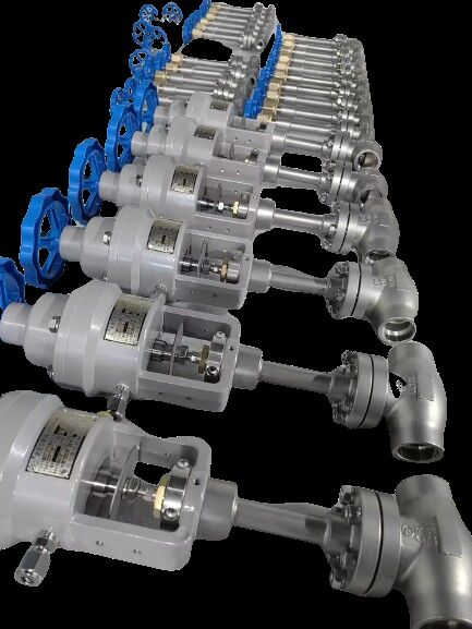 صمام كروي مبرد من الفولاذ المقاوم للصدأ 304/316 بنطاق درجة حرارة -196 إلى +80 درجة مئوية وضغط أقصى 5.0 ميجا باسكال